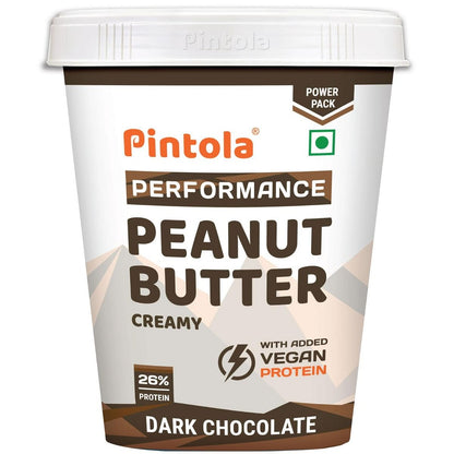 Pintola Dark Chocolate Performance Series Peanut Butter Creamy  Vegan Protein  26 Protein  High Protein  Source of Fiber