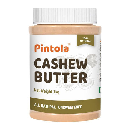 Pintola All Natural Cashew Butter Made With 100 Cashews  Rich In Protein Naturally Gluten-Free Zero Added Sugar Unsweetened Creamy