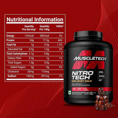 Muscletech Nitrotech 100 Whey Gold Double Rich Chocolate