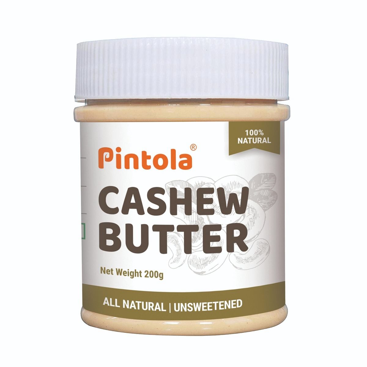 Pintola All Natural Cashew Butter Made With 100 Cashews  Rich In Protein Naturally Gluten-Free Zero Added Sugar Unsweetened Creamy