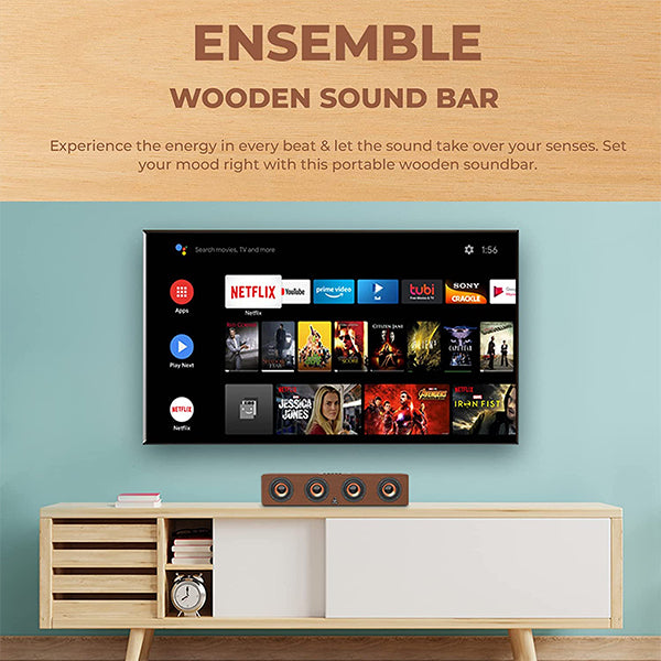 iGear Ensemble 20W Wooden Portable Soundbar With USBTF Card Support
