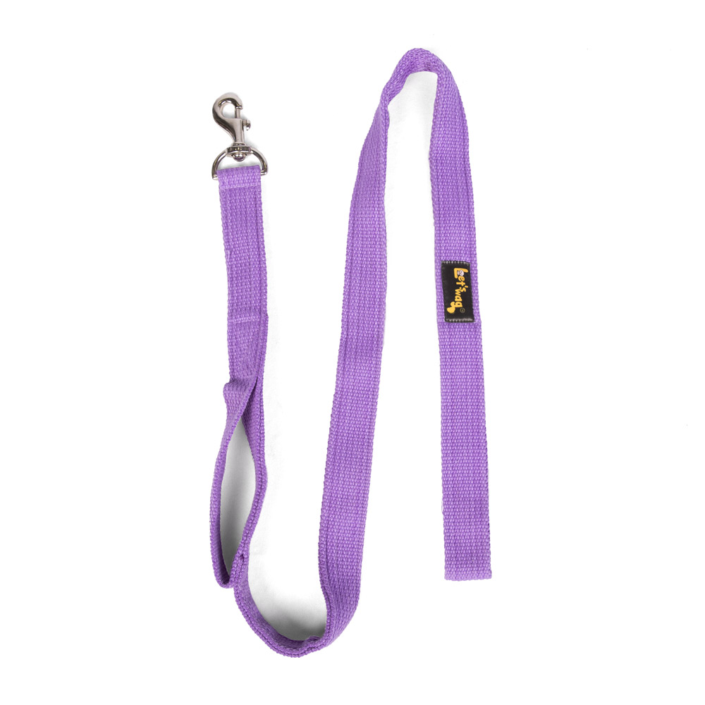Lets Wag Double Handle Fabric Leash for Dogs Purple