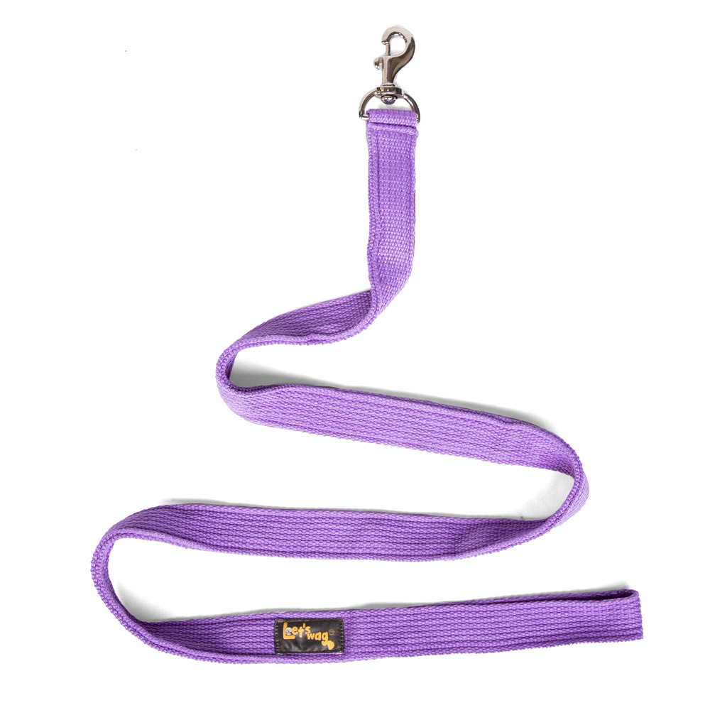 Lets Wag Single Handle Fabric Leash for Dogs Purple