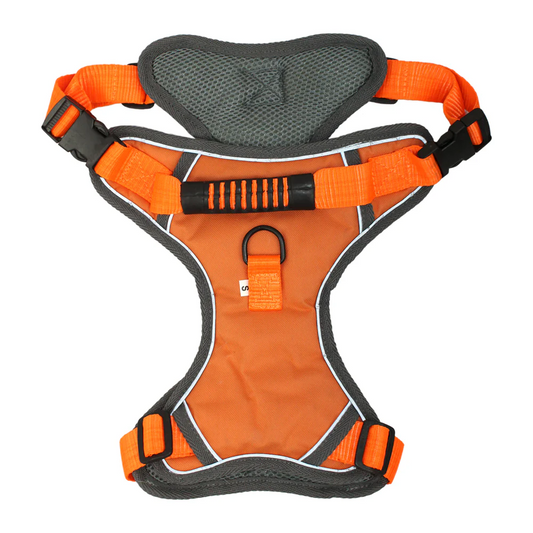 Pawpourri Adjustable Reflective Padded Harness for Dogs Orange