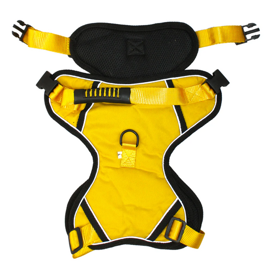 Pawpourri Adjustable Reflective Padded Harness for Dogs Yellow