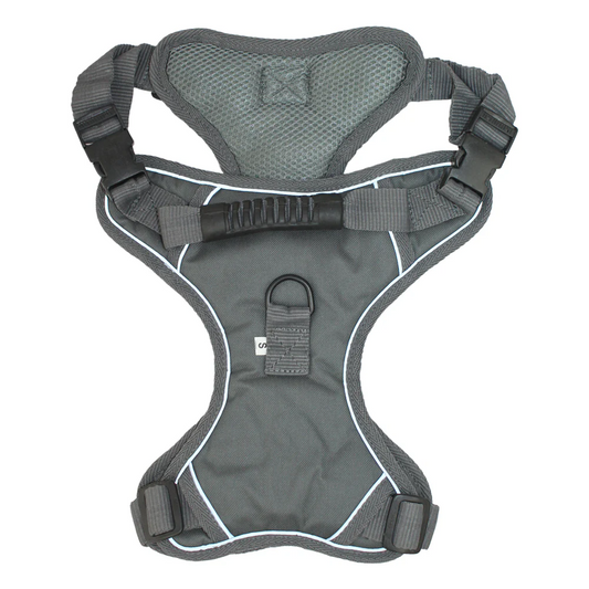 Pawpourri Adjustable Reflective Padded Harness for Dogs Grey