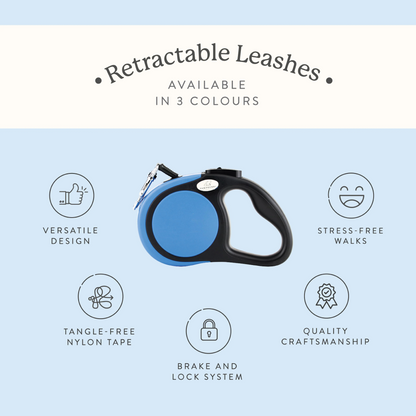 Pawpourri Retractable Leash for Dogs Blue