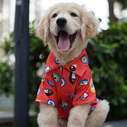 Pawgypets Nazar na lage Shirt for Dogs Red