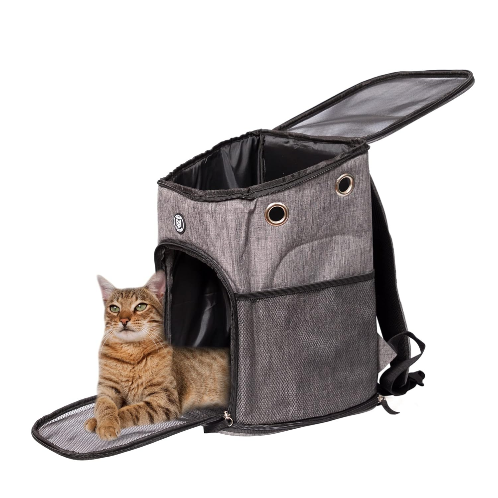 Fofos Backpack Carrier for Dogs and Cats Grey