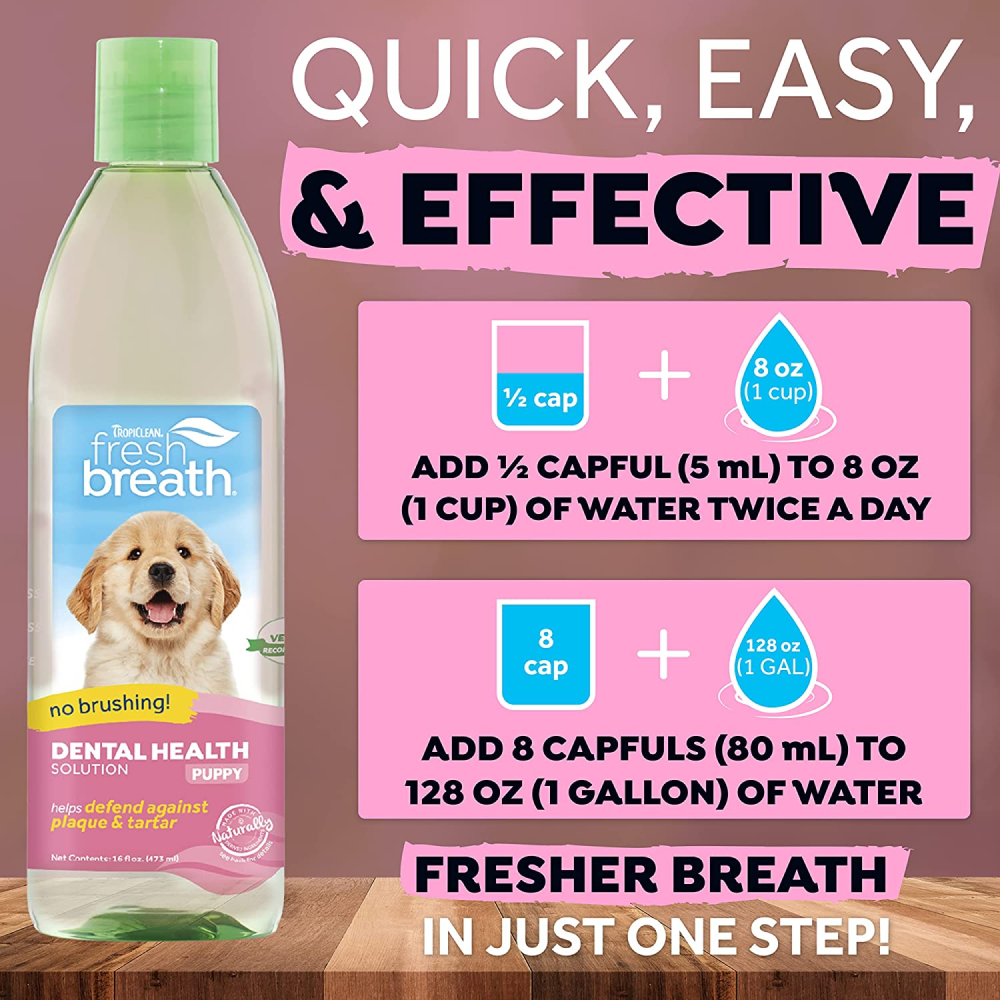 Tropiclean Fresh Breath Puppy Water Additive for Dogs