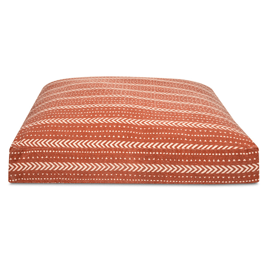 Pawpourri Bohemian Striped Square Bed for Dogs Rust