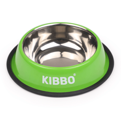 Kibbo Anti Skid Stainless Steel Bowl for Dogs and Cats Green