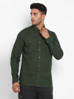 Men Regular Fit Solid Spread Collar Casual Shirt - L