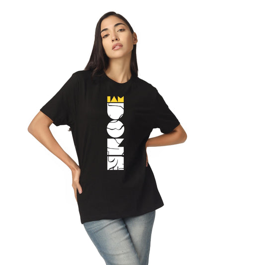 I Am Done Printed T-Shirt Relaxed Fit 100 Cotton Black