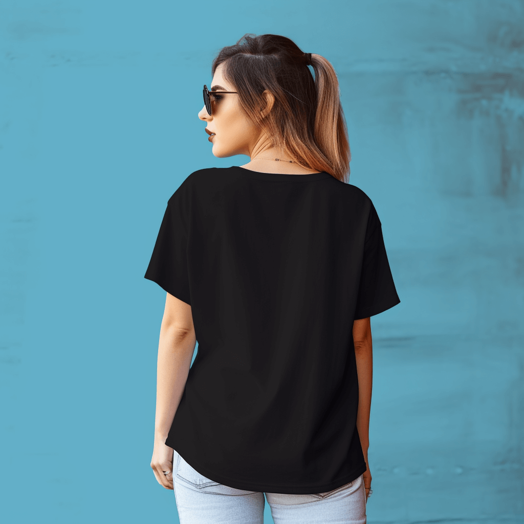 Mahadev Shiva Face Oversized printed Black Tshirt  For Girls