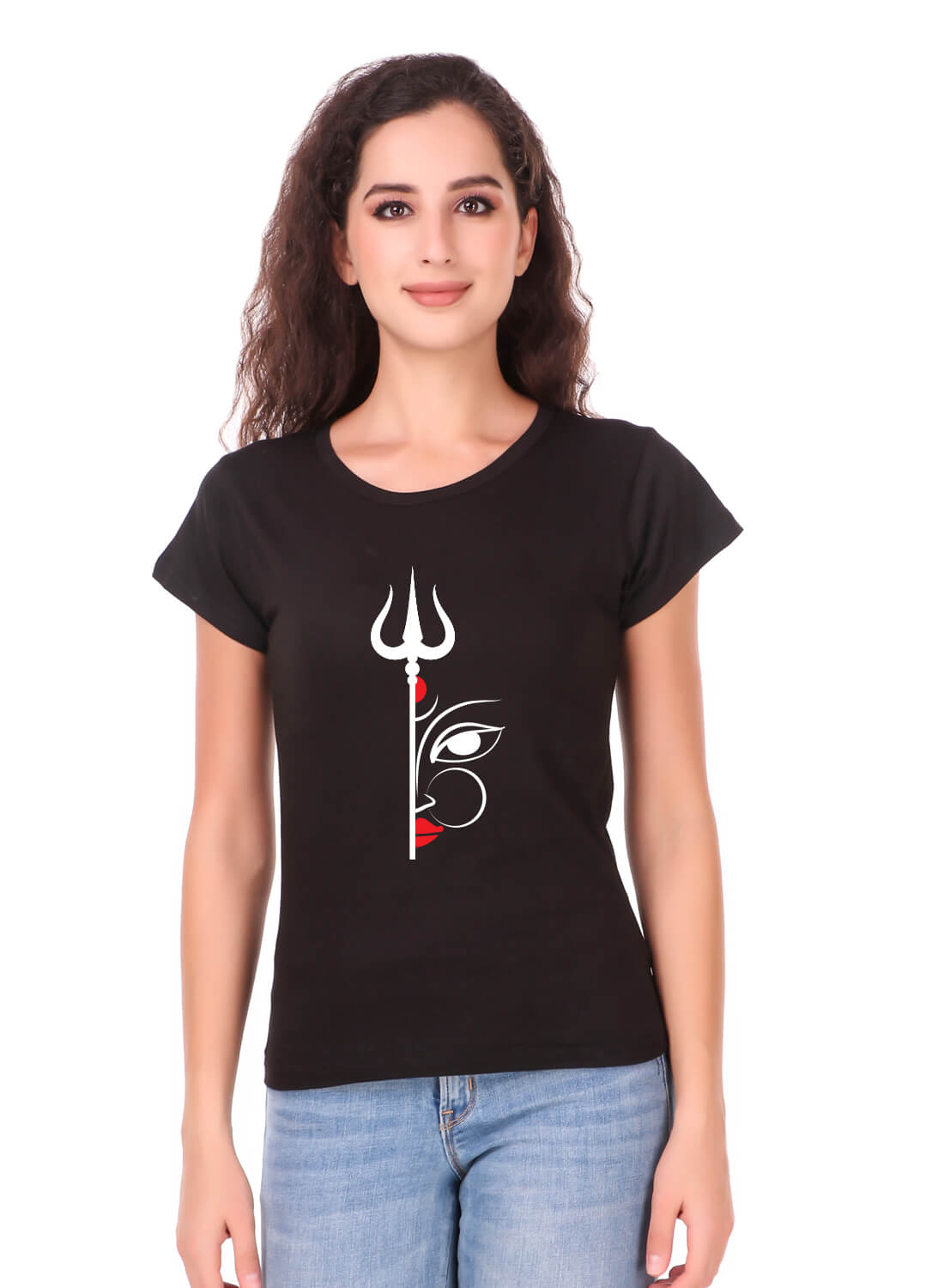 Maa Amba With Trishul Printed t-shirt for Women