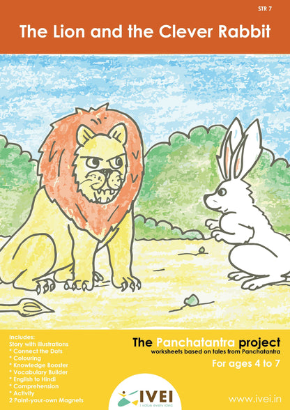 IVEI The Lion and the Clever Rabbit - Workbook and 2 DIY Magnets - 4 to 7 yrs