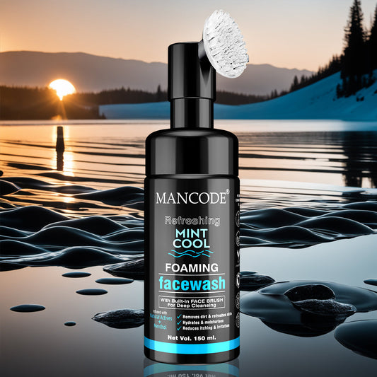 Mancode Refreshing Mint Cool Face Brush  Foaming Face Wash