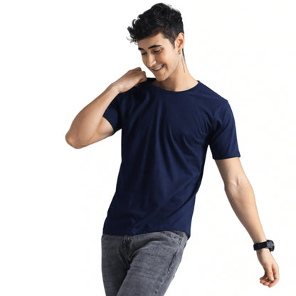 Summer Basic T-Shirt Relaxed Fit 100 Cotton Navy