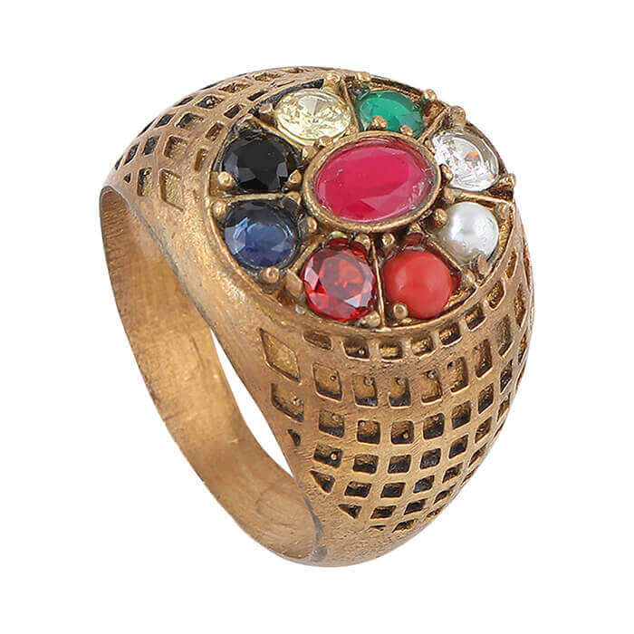 Authentic Navratna Ring Heavy With 100 Original Quality