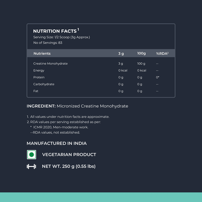 Nutrabay Pure Micronised Creatine Monohydrate, Unflavoured, Pre/Post Workout Supplement for Muscle Repair, Recovery, Athletic Performance, Power