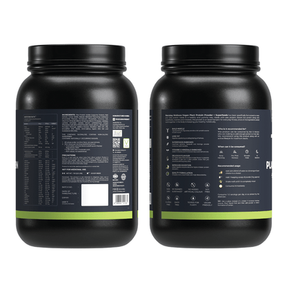 Nutrabay Vegan Plant Protein: 24g Pea & Brown Rice Protein with Superfoods, Digestive Enzymes, Vitamins, Minerals. Post-Workout Drink.