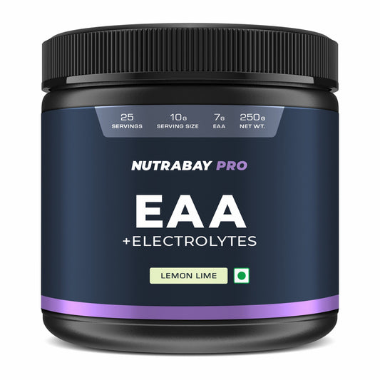 Nutrabay Pro Essential Amino Acids EAA BCAA for Intra-WorkoutPost Workout Powder 250 gram Lemon Lime Flavor