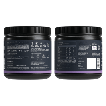 Nutrabay PRO BCAA 811 with Electrolytes - 7g Vegan BCAAs 1000 mg Electrolytes - IntraPost Workout Energy Drink - 250g Guava Punch