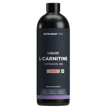 Nutrabay Pro Liquid L-Carnitine 450ml, 30 Servings, 1500mg, Sugar-Free, Converts Fat to Energy, Pre/Post Workout Supplement for Men & Women.