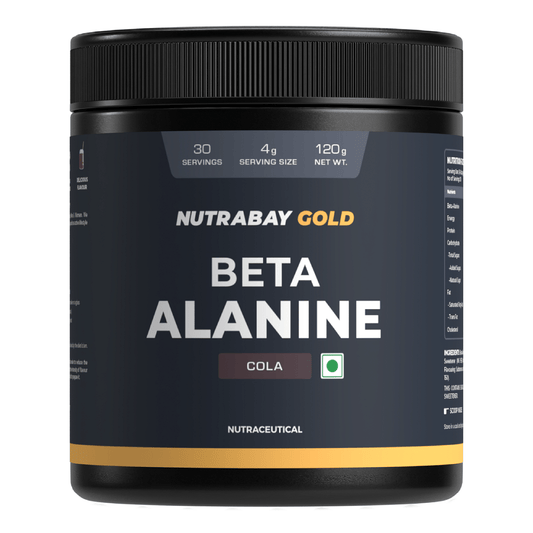 Nutrabay Gold Beta Alanine Supplement Powder - 120g Cola Flavor  Pre Workout Amino Acid for Faster Recovery  Endurance