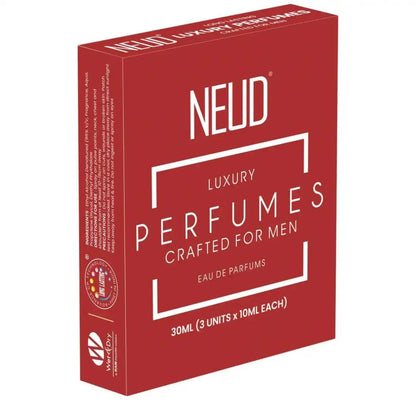 NEUD Luxury Pocket Perfume Gift Set for Men - Long Lasting Eau de Parfum Citrus Lavender Cedarwood Fragrance - 3x10ml