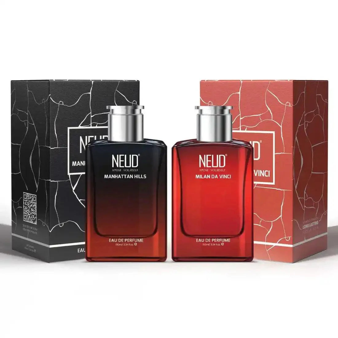 NEUD Milan Da Vinci 100ml and Manhattan Hills 100ml Perfumes for Men Long Lasting EDP - 2 Pack Eau de Parfum Combo