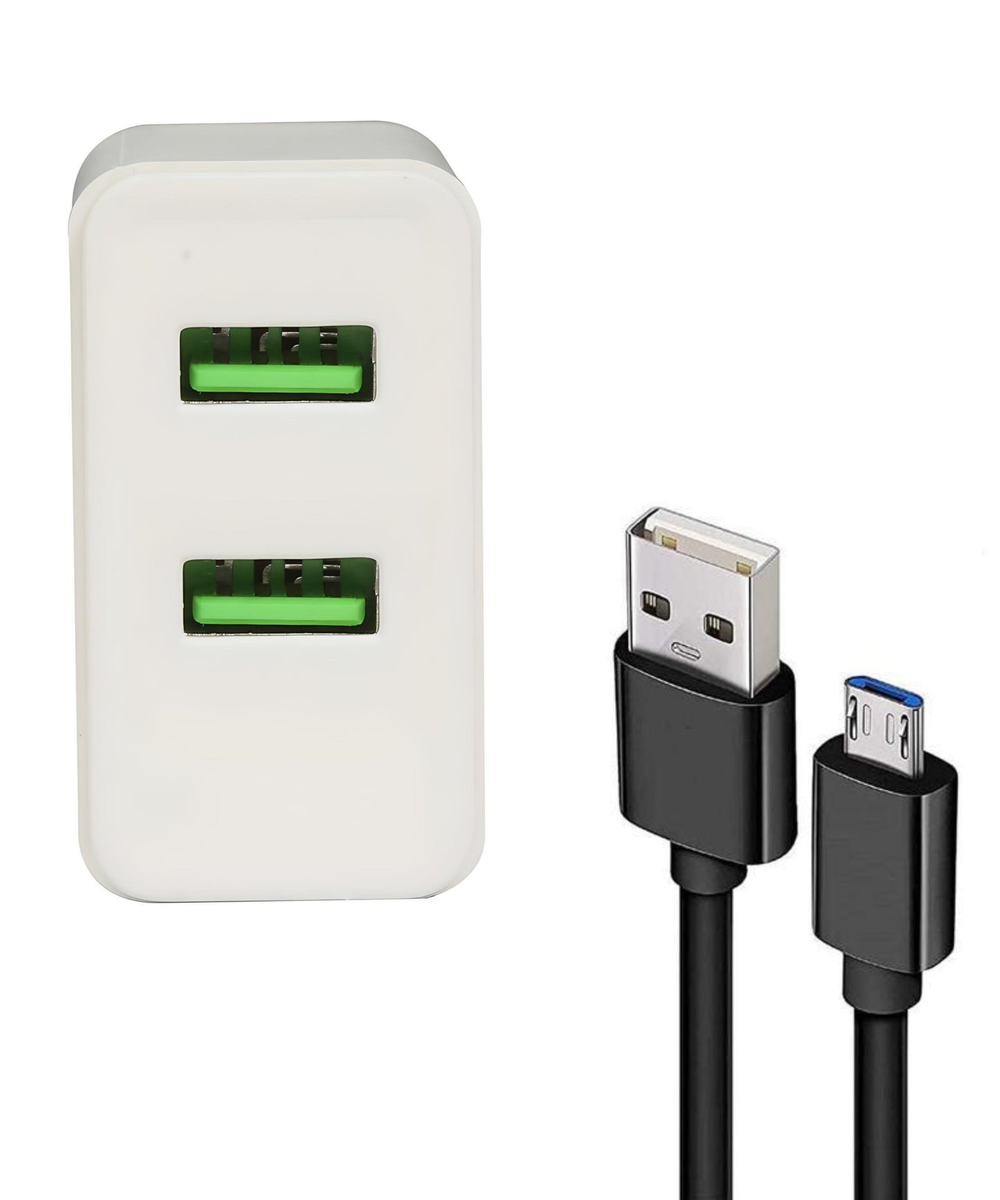 La Forte Mobile Wall Charger with Dual USB Output 2.1 Amp White