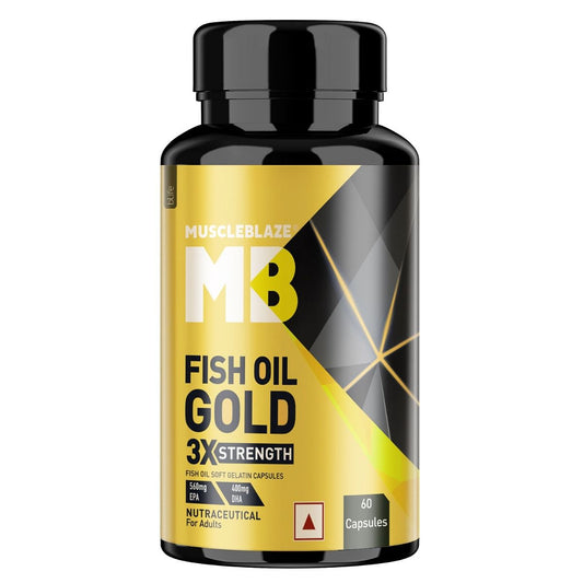 MuscleBlaze MB Fish Oil Gold  60 Capsules  Triple Strength  Muscle