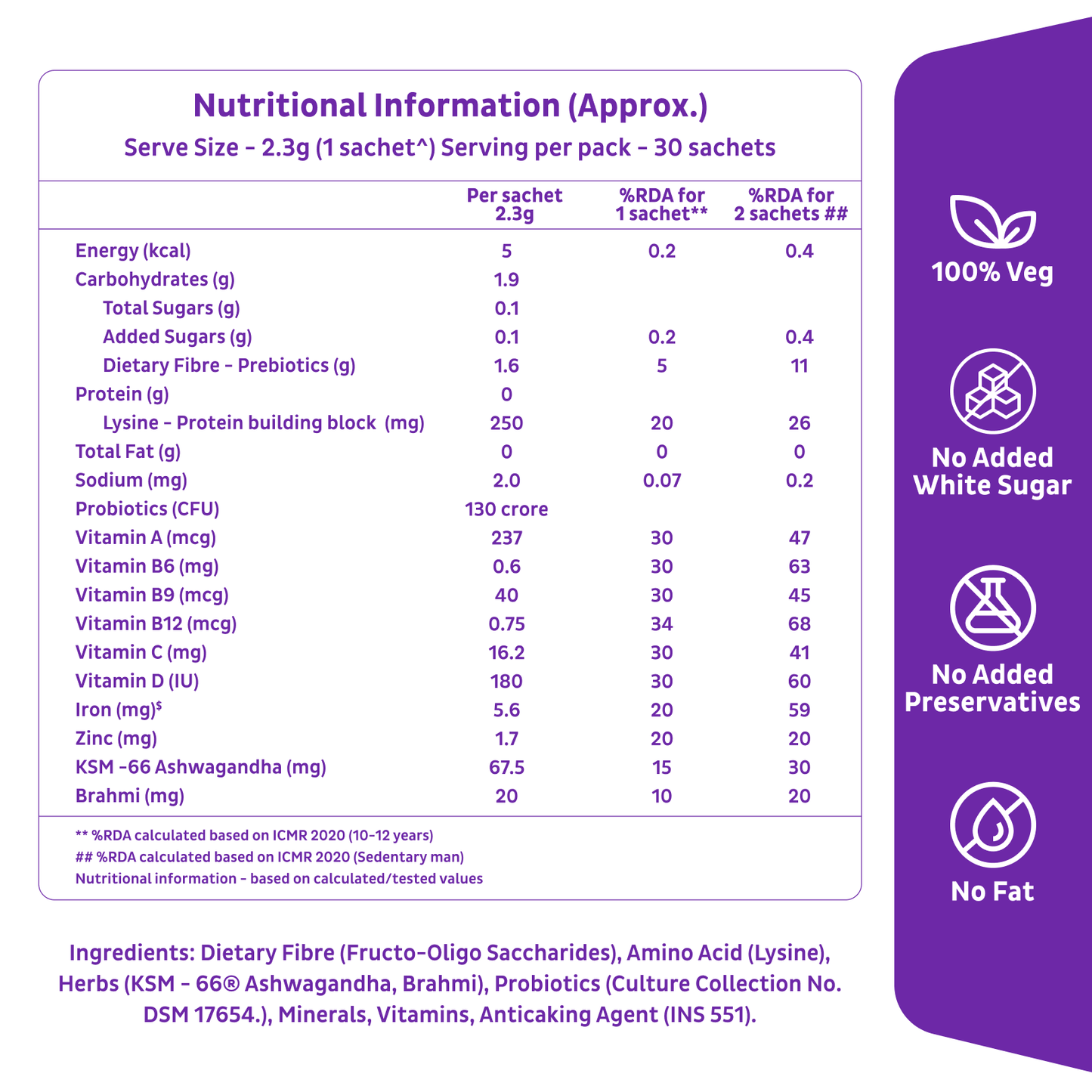 Family Nutrition Mix Add to Food - Improves Gut Health Daily Energy  Immunity - 15 Sachets