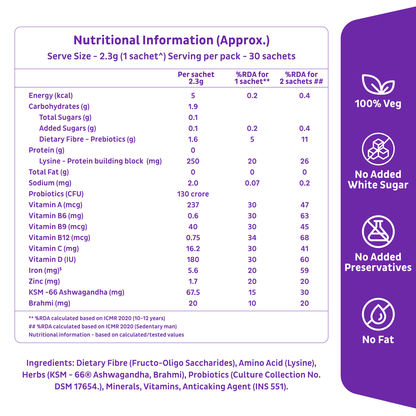 Family Nutrition Mix Add to Food - Improves Gut Health Daily Energy  Immunity - 15 Sachets