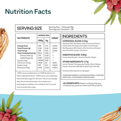 Oziva Plant-Based Herbalance for PCOS: Myo-Inositol, Chasteberry, Shatavari. Promotes better cycle & hormonal balance.