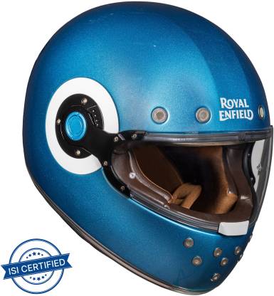 ROYAL ENFIELD NH44 Full Face with Visor ISI  DOT Certified Motorbike Helmet Gloss Dip Blue