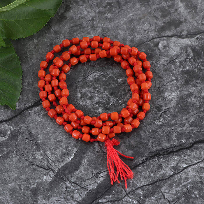 Red Coral Moonga Original Mala