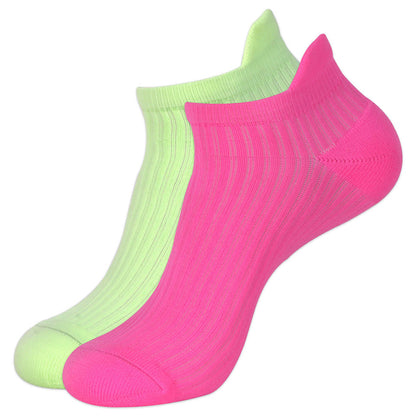 Balenzia Women CushionedTerry Lowcut Gym Socks Free SizePack of 2 Pairs1U - GreenPinkBlackWhite