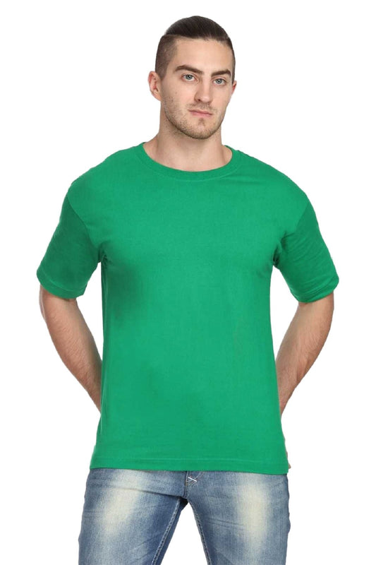 Multus  Mens Solid Round Neck Polyester Green T-shirt
