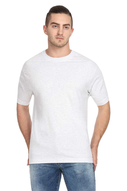 Multus  Mens Solid Round Neck Polyester White T-shirt