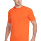 Multus  Mens Solid Round Neck Polyester Orange T-shirt
