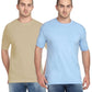 Multus  Mens Solid Round Neck Polyester White T-shirt Pack Of 2  Brown  White