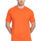 Multus  Mens Solid Round Neck Polyester Orange T-shirt