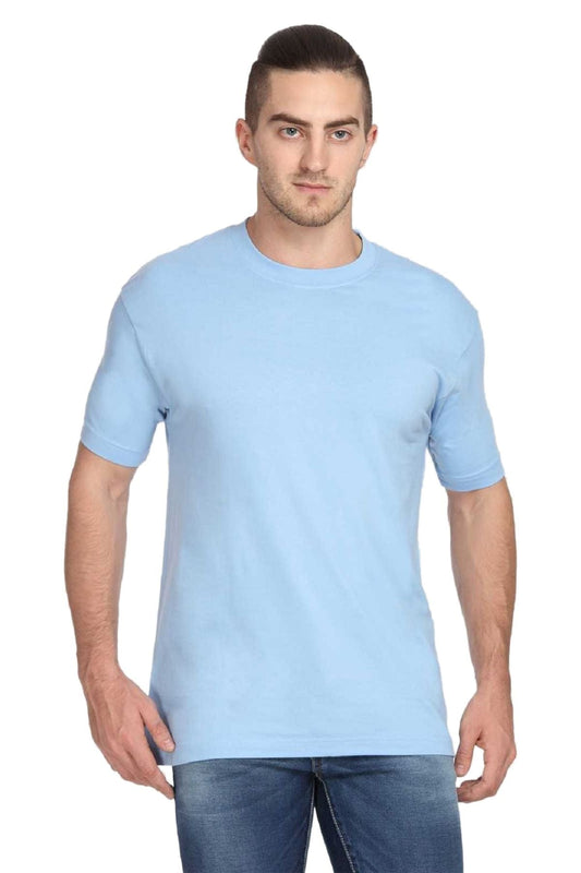 Multus  Mens Solid Round Neck Polyester Navy Blue T-shirt