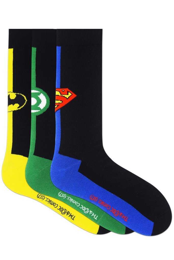 Justice League By Balenzia Crew Socks for Men Pack of 3 Pairs1U