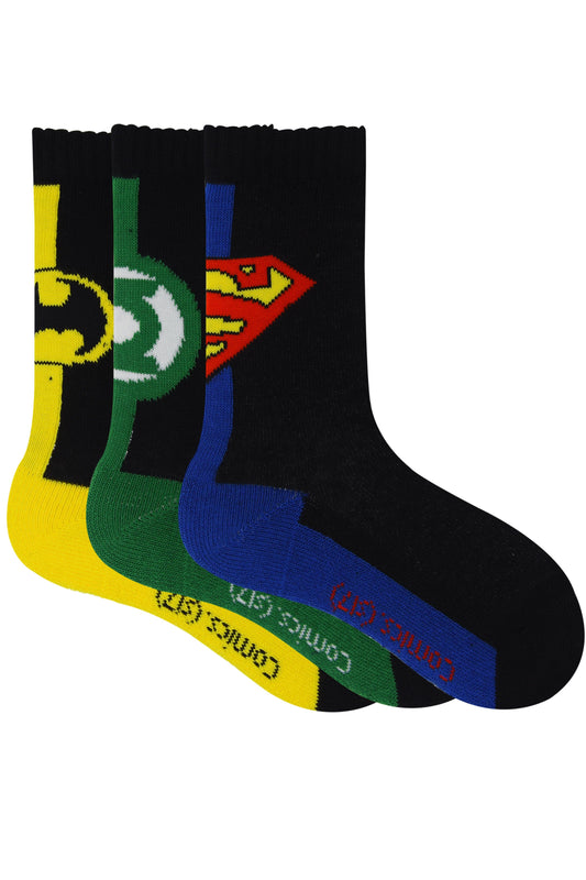 Justice League By Balenzia Crew Socks for Kids Pack of 3 Pairs1U