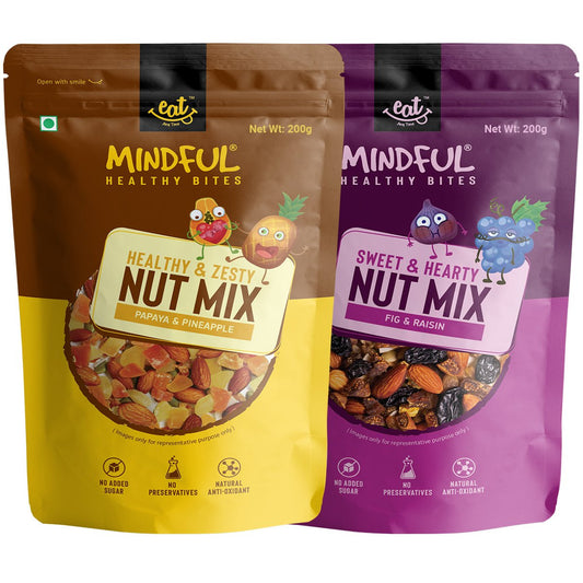 EAT Anytime Trail Mix Combo Pack Dry Fruits Dried Fruits Mixed Nuts  Seeds Papaya Pineapple  Fig Raisin 400 g