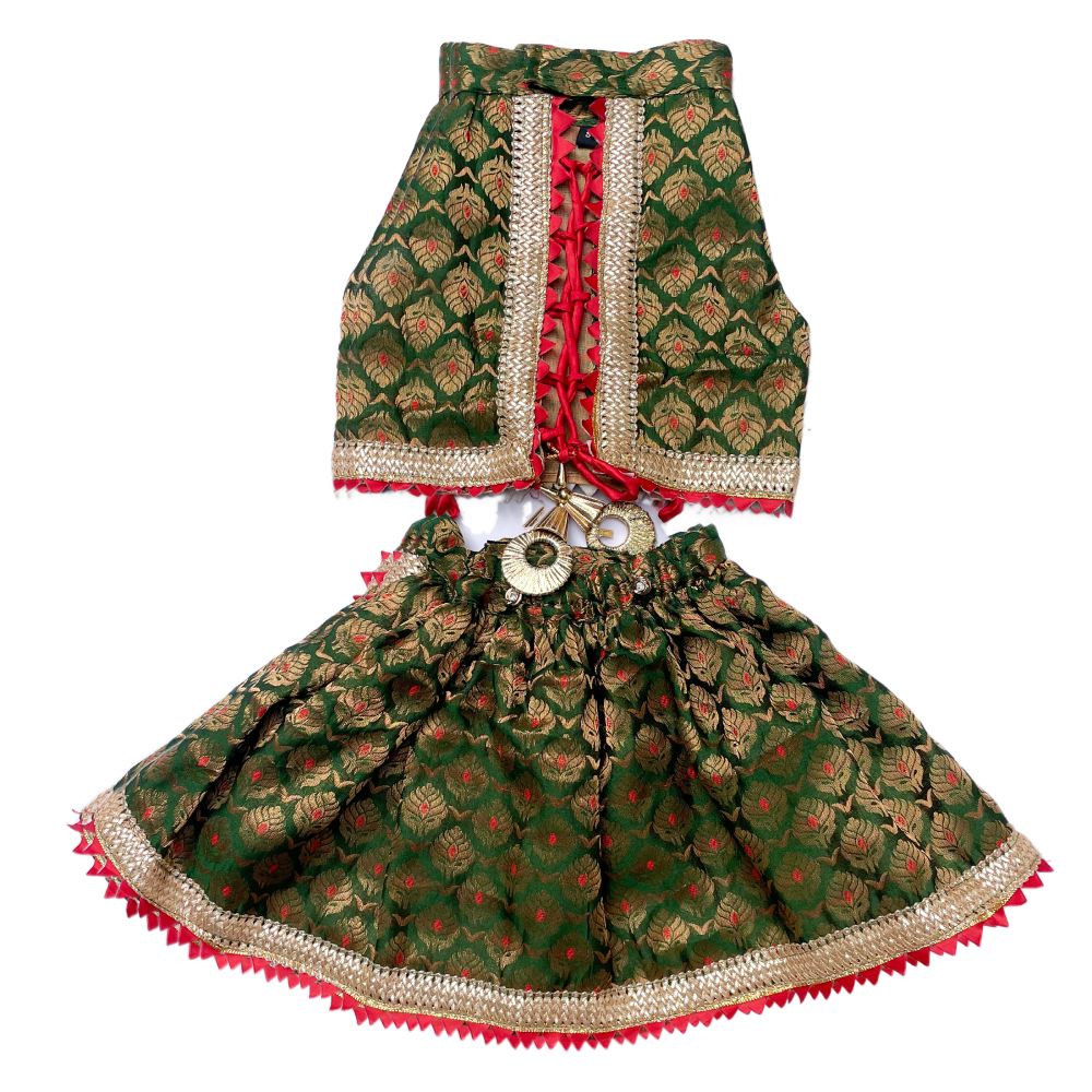 Pawgypets Brocade Lehenga for Dogs and Cats Green